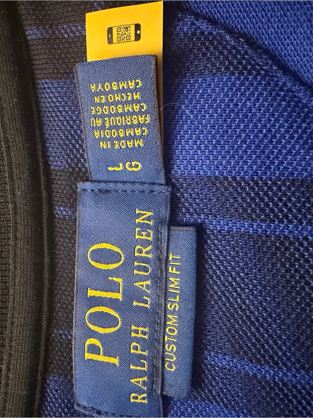 Ralph Lauren Blue and Black Plaid Polo with Yellow Pony